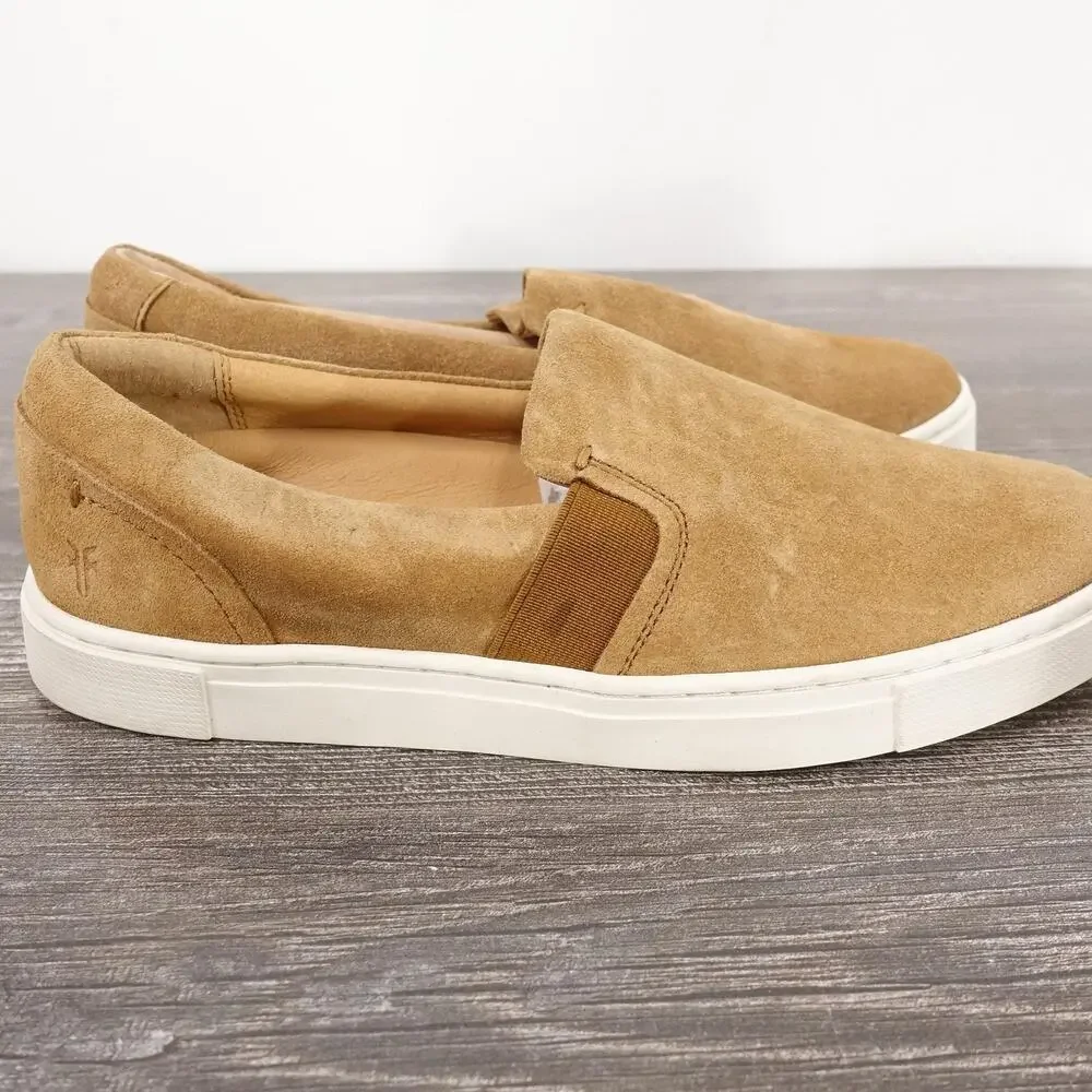 Frye Shoes‎ Womens Size 6 Brown Ivy Slip On Swan Suede Flats Casual Toffee